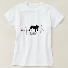 Camiseta Bulldog francés personalizado ama mi corazón de pe