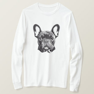 Camiseta Bulldog francés personalizado negro y blanco