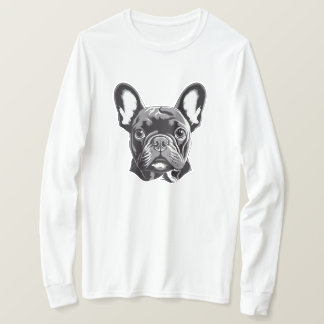 Camiseta Bulldog francés personalizado negro y blanco