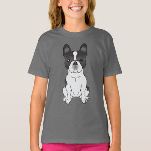 Camiseta Bulldog Francés Piebald Negro / Frenchie Perro Lin