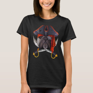 Camiseta Bulldog francés pirata Jolly Roger Halloween Costu