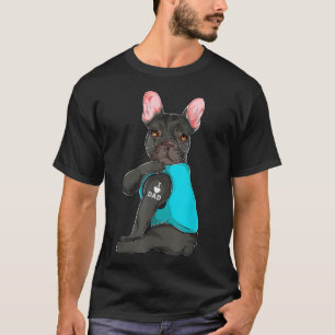 Camiseta Bulldog francés que amo a papá Tattoo, papá perro