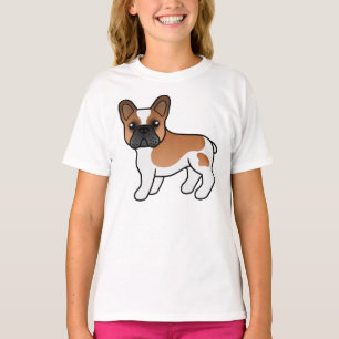 Camiseta Bulldog francés Red Piebald Cute Cartog Dog
