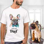 Camiseta Bulldog francés retro personalizado Frenchie Dog D<br><div class="desc">Esta camiseta de papá de perro de bulldog francés presenta un diseño de acuarela lindo y moderno con el dicho "papá francés" por un toque divertido y retro. Es perfecto para los amantes del perro y los papás de perro. Esta taza de bulldog francesa será la favorita entre los amantes...</div>