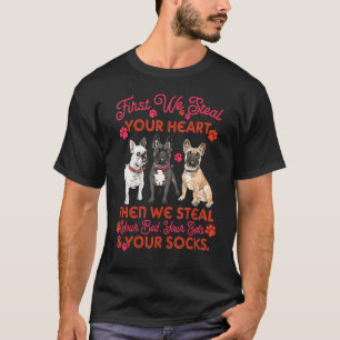 Camiseta Bulldog francés roba tu corazón roba tu ropa de ca