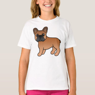 Camiseta Bulldog Francés Rojo Perrito de Dibujos Animados L