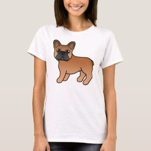 Camiseta Bulldog Francés Rojo Perrito de Dibujos Animados L