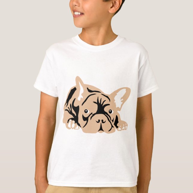 Camiseta Bulldog francés rosa (Anverso)
