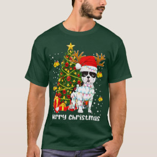 Camiseta Bulldog francés Santa Christmas Tree enciende Navi