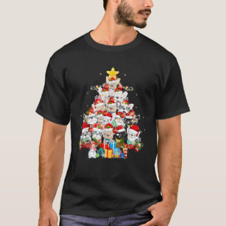 Camiseta Bulldog francés Santa Claus Navidad Árbol ilumina 