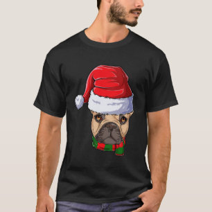 Camiseta Bulldog francés Santa Claus Navidades de ropa perr