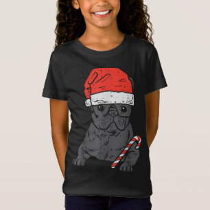 Camiseta Bulldog francés Santa Frenchie Navidades de perros