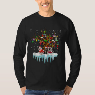 Camiseta Bulldog francés Santa Hat Árbol de navidad Nieve C