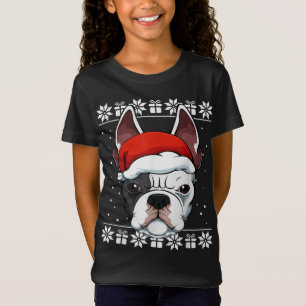 Camiseta Bulldog francés Santa Hat Navidades Pajama Cute Pe