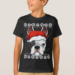 Camiseta Bulldog francés Santa Hat Navidades Pajama Cute Pe
