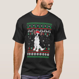 Camiseta Bulldog francés Santa Hat UGLY Navidades Pajama Ho