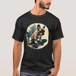 Camiseta Bulldog francés Skateboard Skateboarding Dog Sport