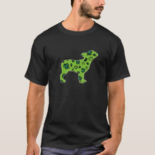 Camiseta Bulldog francés St. Patrick's Day Green Leopard S