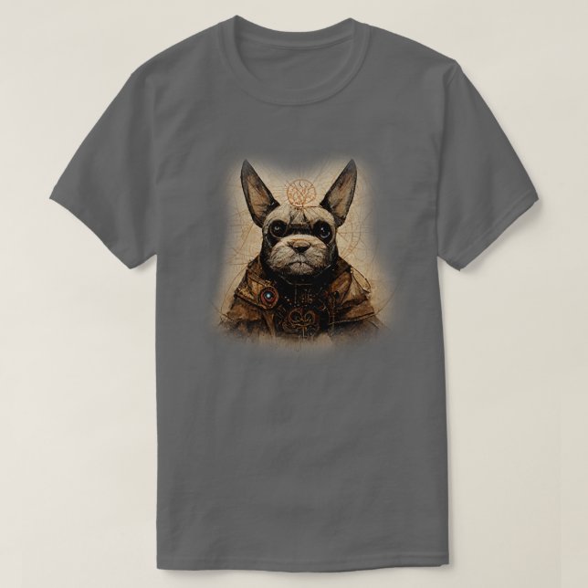 Camiseta Bulldog francés Surreal Steampunk Artwork Dog Love (Diseño del anverso)