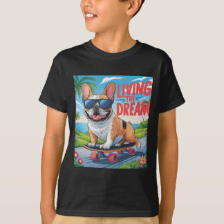 Camiseta Bulldog FRANCÉS "VIVIR EL SUEÑO" PARA LOS NIÑOS