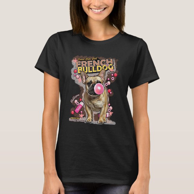 Camiseta Bulldog Francés Y Candy Frenchie Perro Cuppy Anima (Anverso)