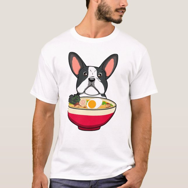 Camiseta Bulldog Francés y Ramen (Anverso)