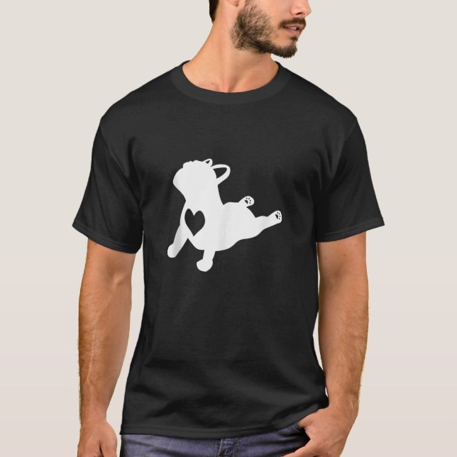 Camiseta Bulldog francés Yoga Pose Love Heart Frenchie Work (Anverso)