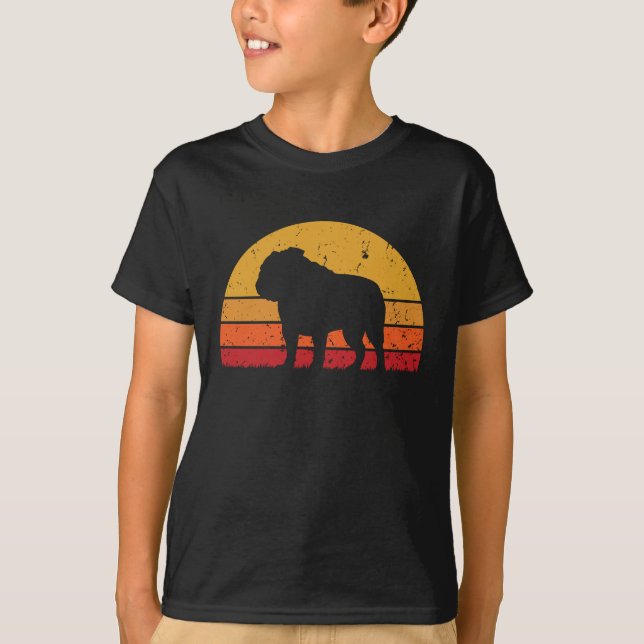 Camiseta Bulldog Fun Retro Vintage Sunset (Anverso)