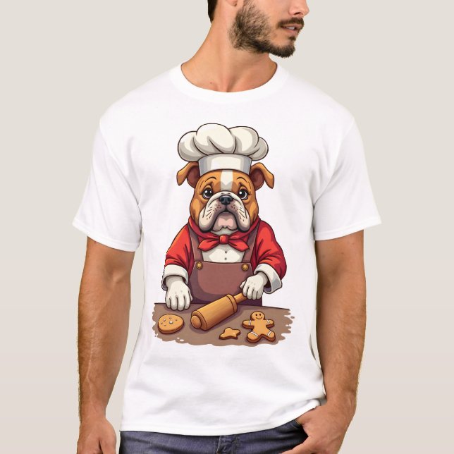 Camiseta Bulldog Gingerbread Chef (Anverso)