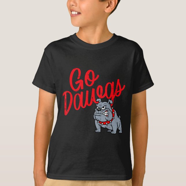 Camiseta Bulldog Go Dawgs Girls Youth Teen Boys Kids Men Wo (Anverso)