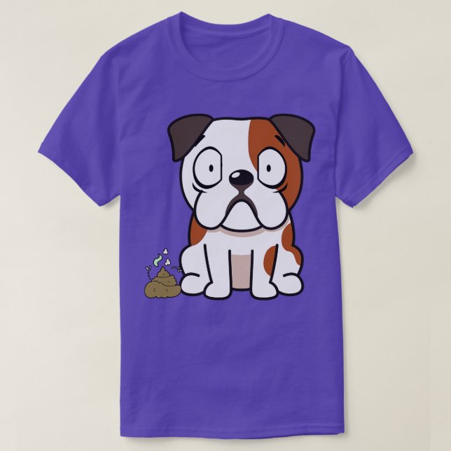 Camiseta Bulldog gracioso huele a poo poo (Diseño del anverso)