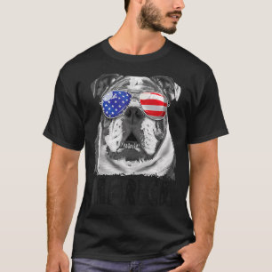 Camiseta Bulldog Inglés 4 De Julio Merica Hombres Mujeres A