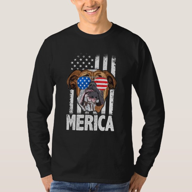 Camiseta Bulldog Inglés 4 De Julio Merica Hombres Mujeres U (Anverso)