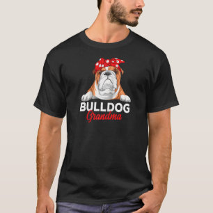 Camiseta Bulldog inglés Abuela Dueña de Perro Divertida Muj