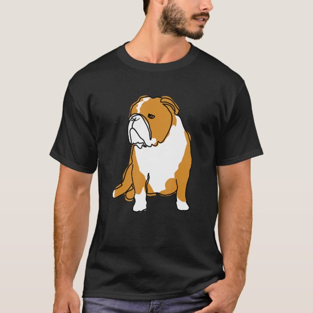 Camiseta Bulldog inglés agudo Bulldog mano dibujada arte (Anverso)
