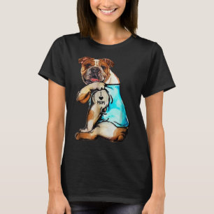 Camiseta Bulldog inglés - Amo a mamá Tattoo Día de la Madre