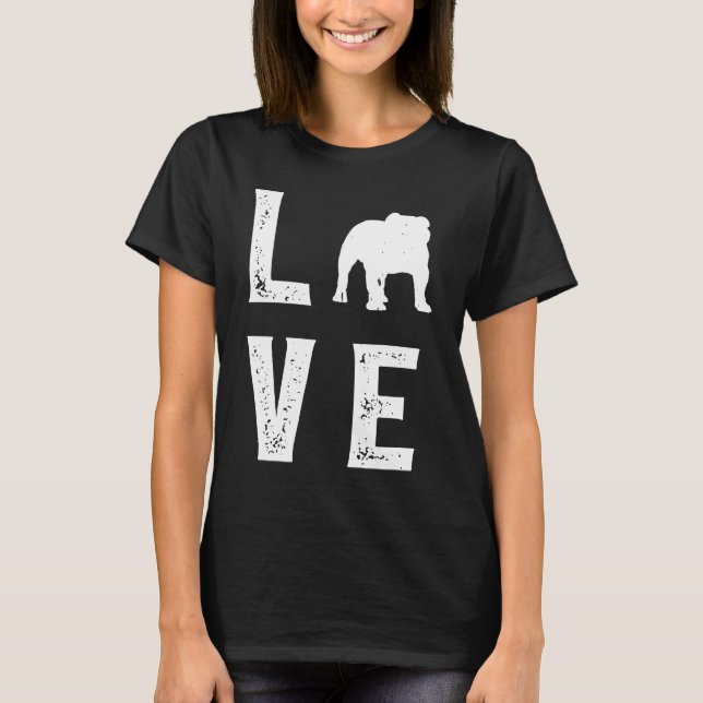 Camiseta Bulldog inglés Amor  1 (Anverso)
