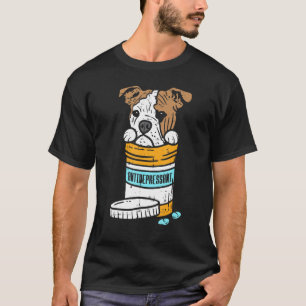 Camiseta Bulldog inglés antidepresivo lindo Mascota dueño d