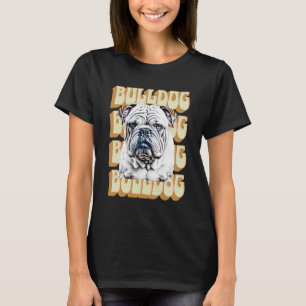 Camiseta Bulldog inglés con fuente retro
