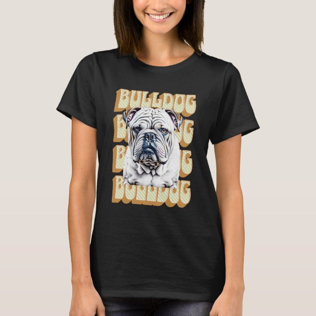 Camiseta Bulldog inglés con fuente retro (Anverso)