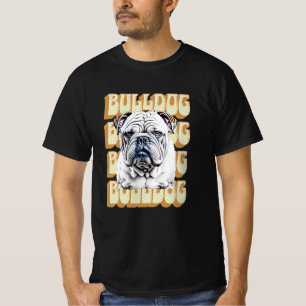 Camiseta Bulldog inglés con fuente retro