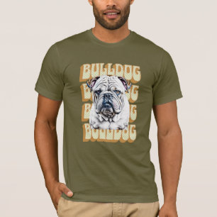 Camiseta Bulldog inglés con fuente retro
