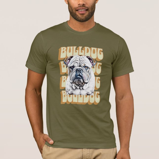 Camiseta Bulldog inglés con fuente retro (Anverso)