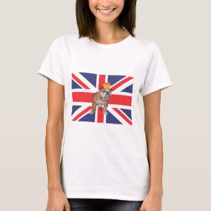 Camiseta Bulldog inglés con la corona y Union Jack