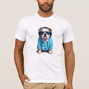 Camiseta Bulldog inglés con música divertida en Guay de Hoo
