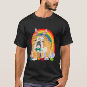 Camiseta Bulldog inglés Conejo de Pascua conejo conejo cone