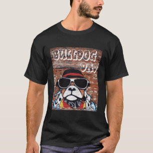 Camiseta Bulldog inglés Dad Street Art Urban Paint Spray
