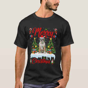 Camiseta Bulldog inglés de iluminación navideña navidad