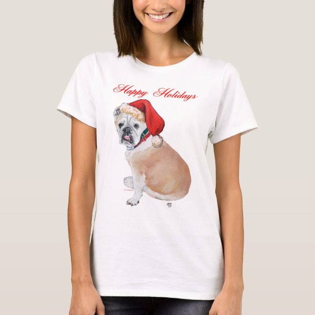 Camiseta Bulldog Inglés de Navidad (Anverso)