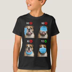 Camiseta Bulldog inglés Derecha Usar tanque de máscara faci
